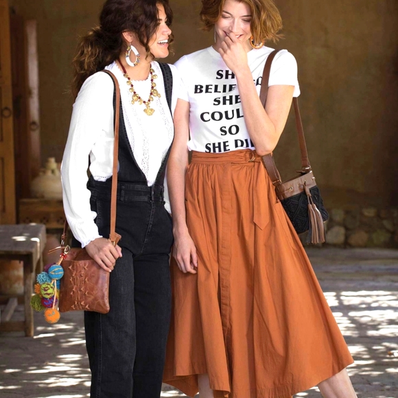 Noonday Collection Kuro Crossbody Black Macrame Brown Vegan Leather Boho Tassles - Picture 4 of 5